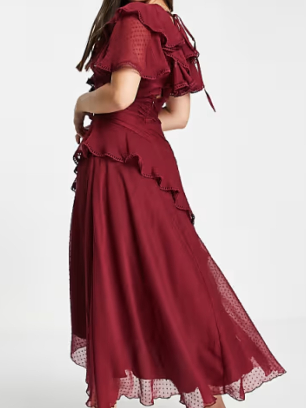 ASOS Design Dress in Deep Burgundy